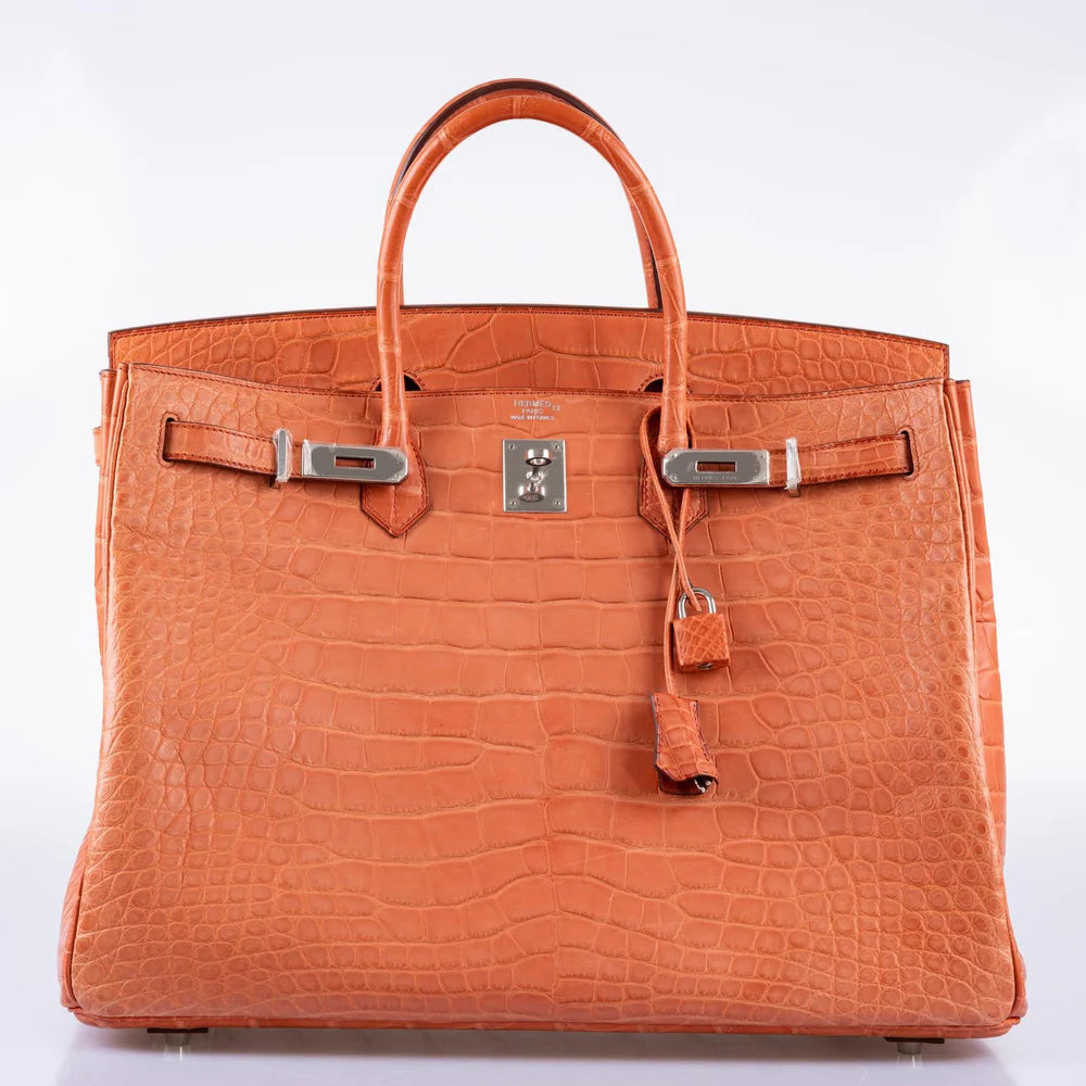 BIRKIN 40 SANGUINE MATTE ALLIGATOR PALLADIUM HARDWARE