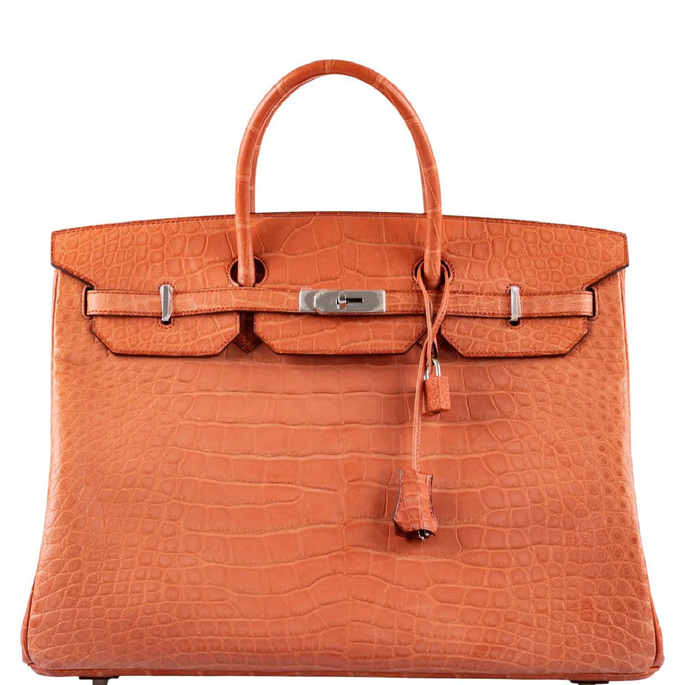 BIRKIN 40 SANGUINE MATTE ALLIGATOR PALLADIUM HARDWARE