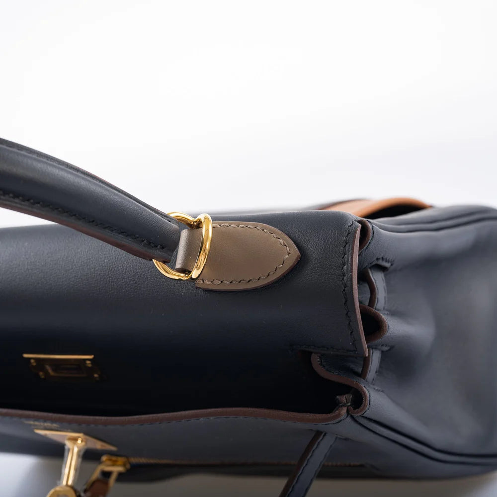 COLORMATIC KELLY 25 RETOURNE BLEU NUIT GOLD HARDWARE