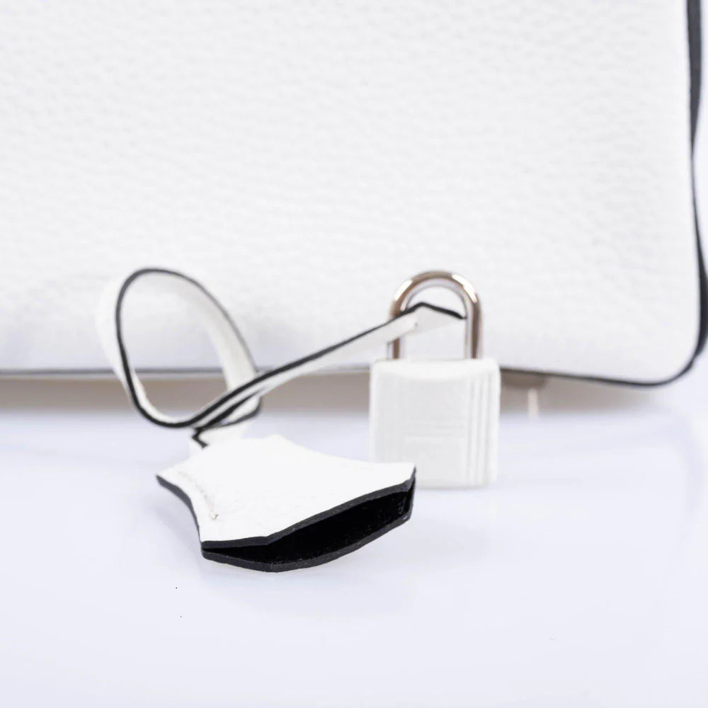 HSS BIRKIN 25 BLACK AND WHITE TOGO WITH PALLADIUM HARDWARE