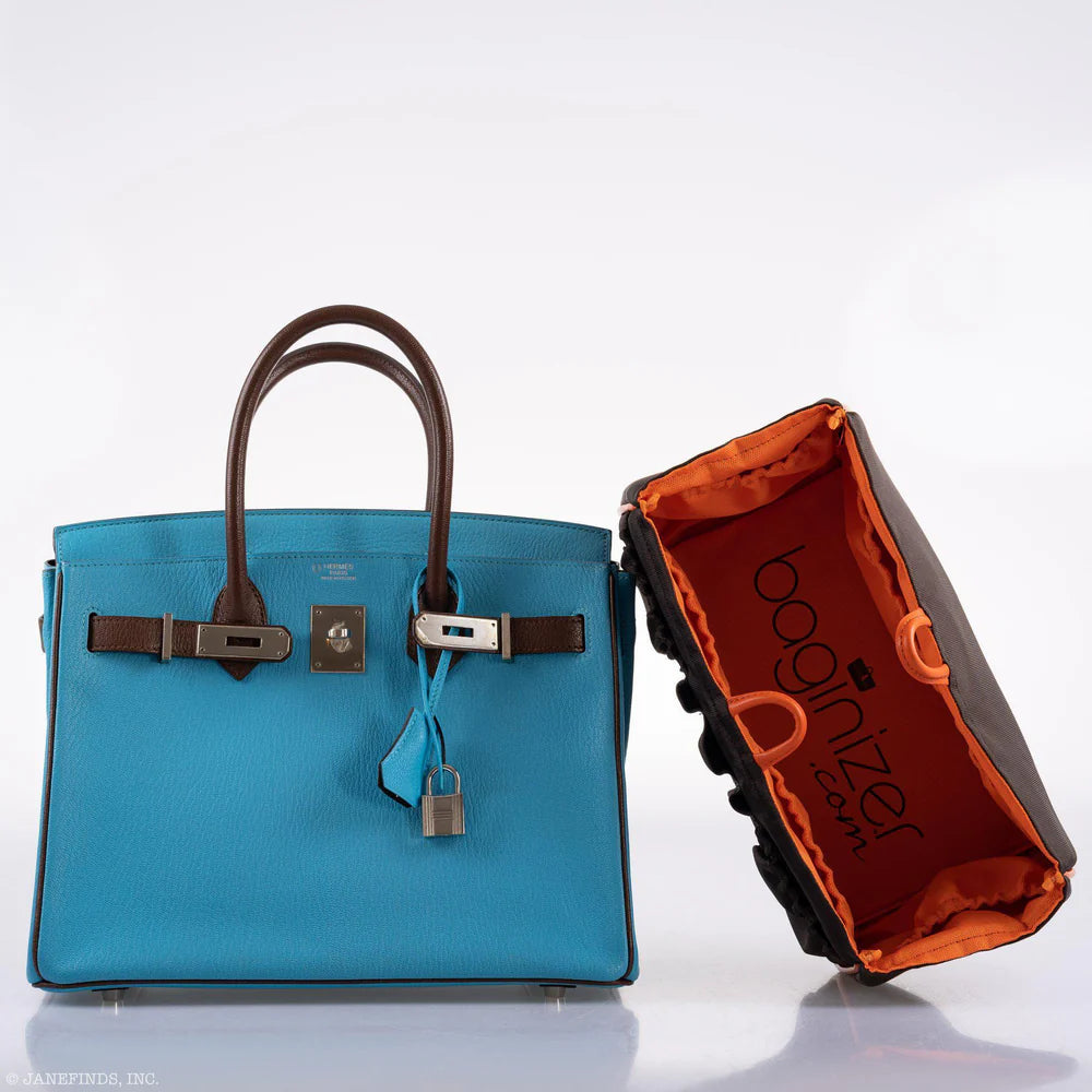 HSS BIRKIN 30 BLEU AZTEC AND HAVANE CHEVRE PALLADIUM HARDWARE