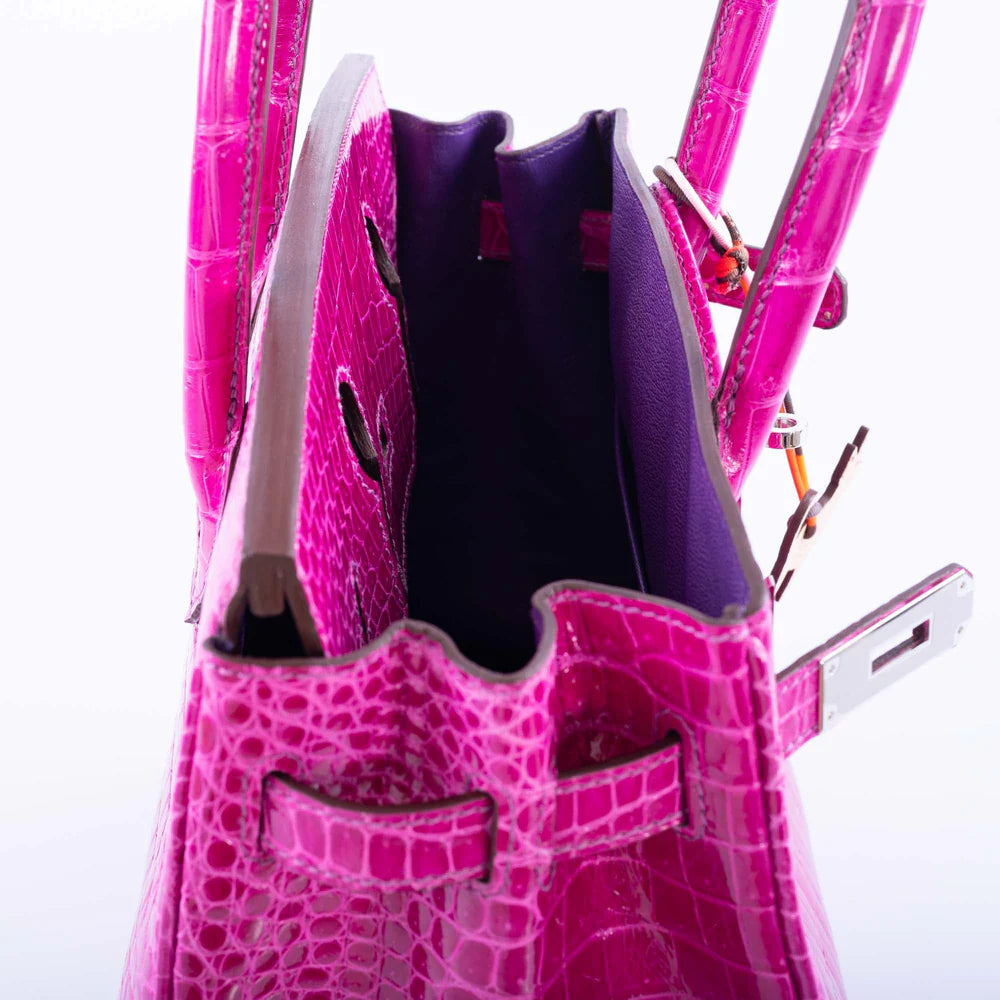 HSS BIRKIN 30 ROSE SCHEHERAZADE POROSUS CROCODILE & CASSIS INTERIOR WITH PALLADIUM HARDWARE