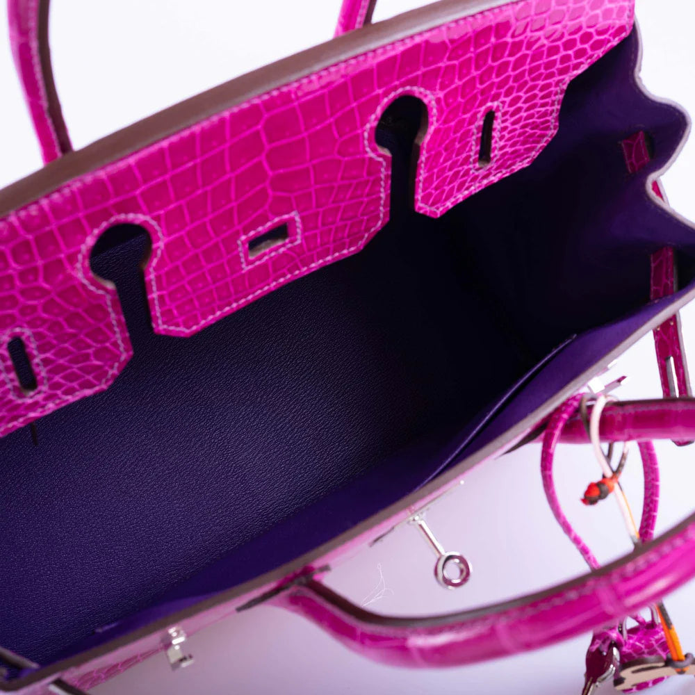 HSS BIRKIN 30 ROSE SCHEHERAZADE POROSUS CROCODILE & CASSIS INTERIOR WITH PALLADIUM HARDWARE