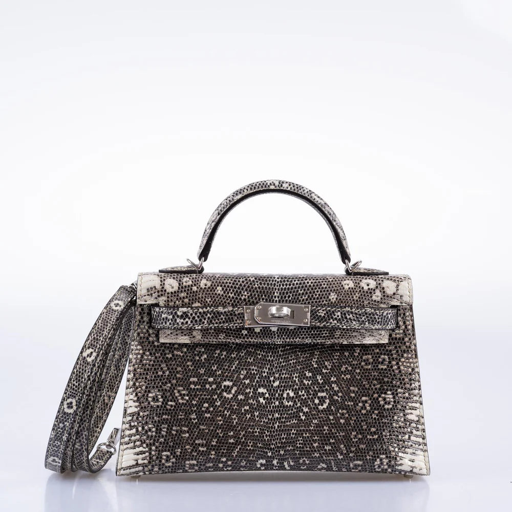 KELLY 20 MINI II SELLIER OMBRÉ LIZARD WITH PALLADIUM HARDWARE