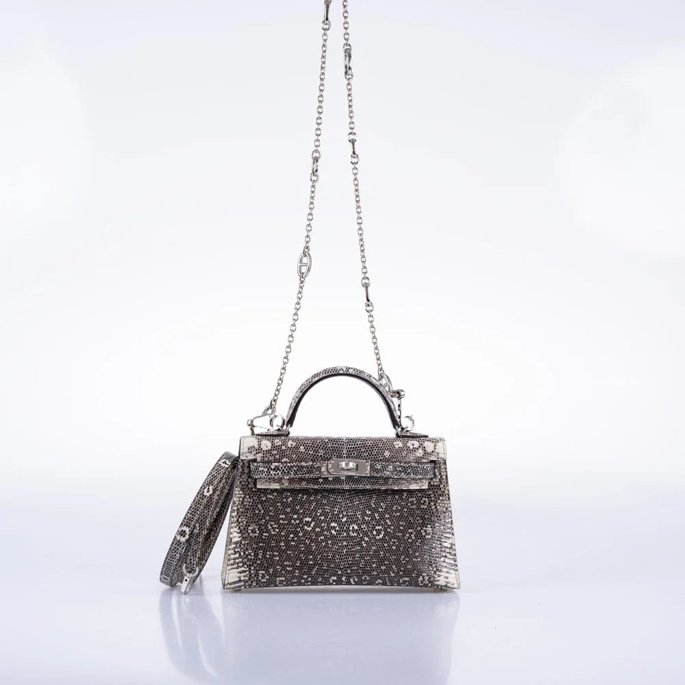 KELLY 20 MINI II SELLIER OMBRÉ LIZARD WITH PALLADIUM HARDWARE