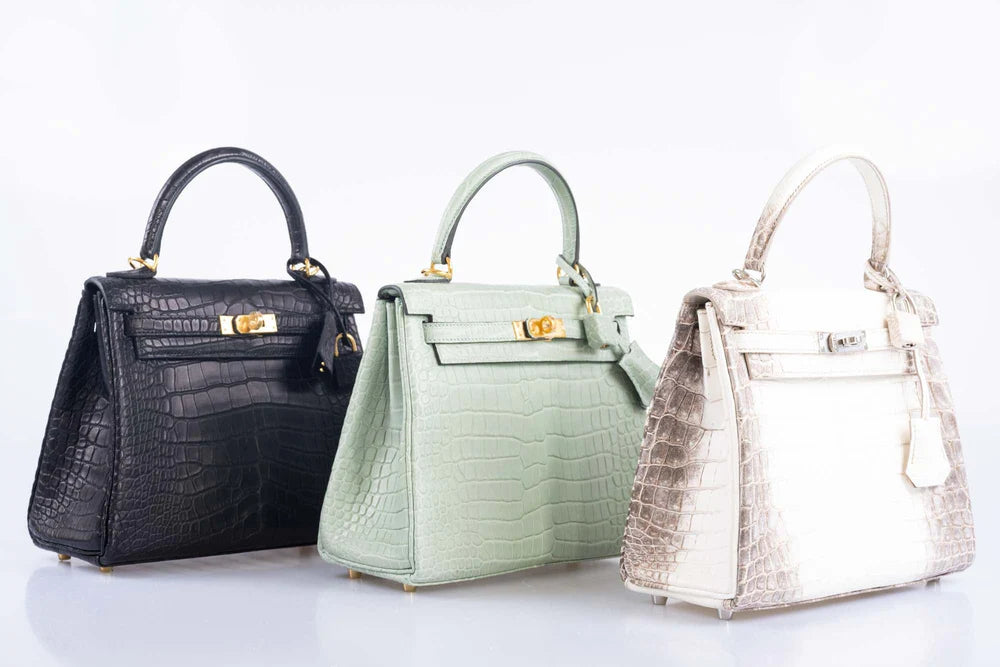KELLY 25 MATTE VERT D'EAU POROSUS CROCODILE GOLD HARDWARE