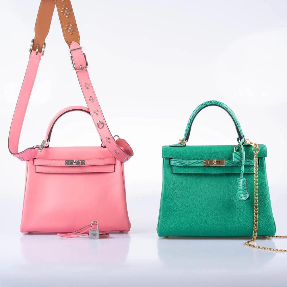 KELLY 25 RETOURNE TOUCH MENTHE TOGO AND LIZARD GOLD HARDWARE