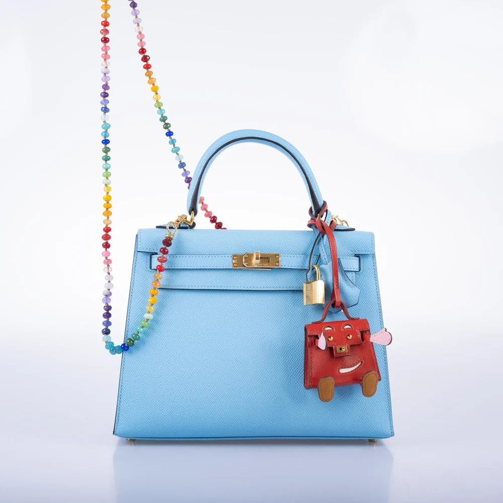 KELLY 25 SELLIER BLUE CELESTE EPSOM GOLD HARDWARE