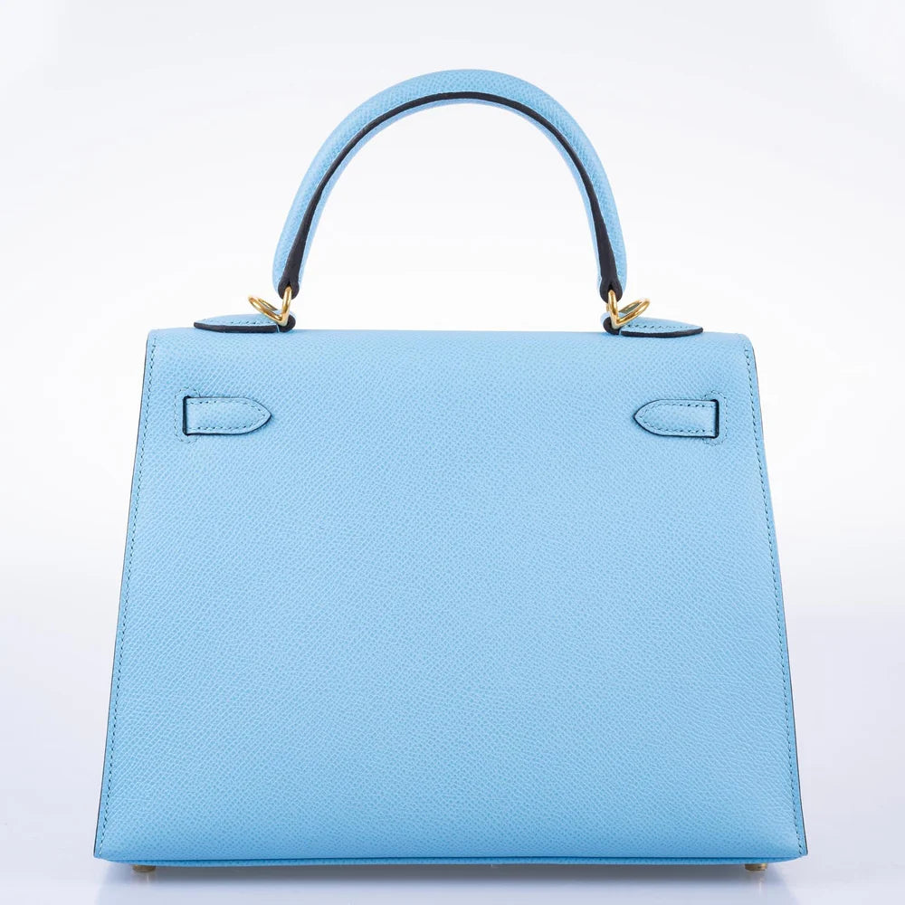 KELLY 25 SELLIER BLUE CELESTE EPSOM GOLD HARDWARE