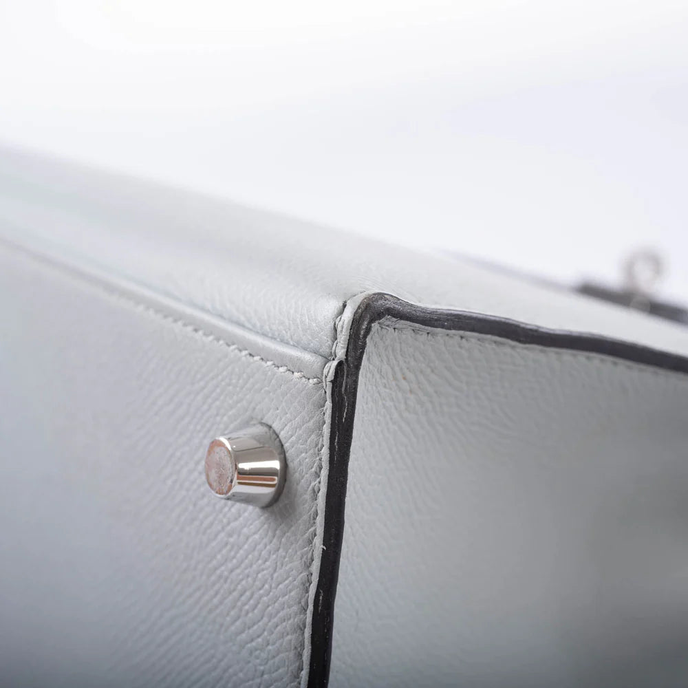 KELLY 28 SELLIER BLUE GLACIER EPSOM PALLADIUM HARDWARE