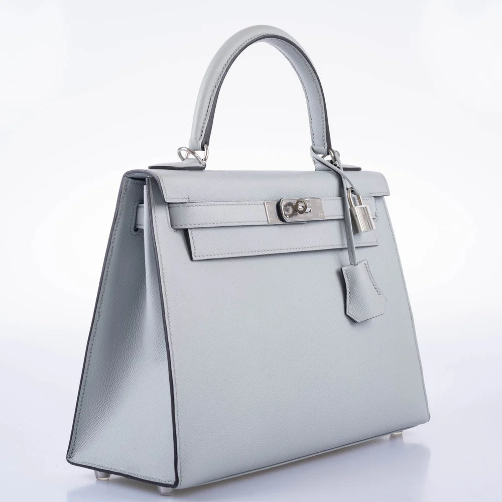 KELLY 28 SELLIER BLUE GLACIER EPSOM PALLADIUM HARDWARE