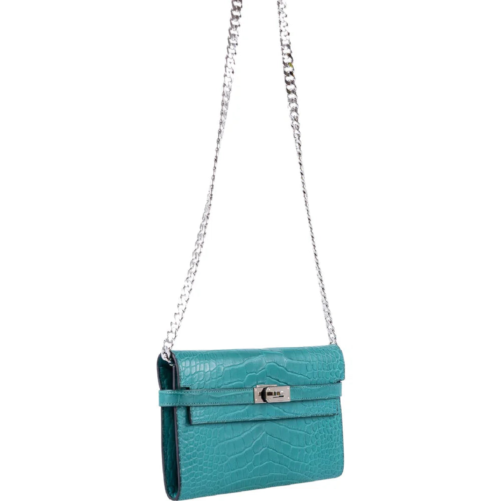 KELLY LONGUE WALLET BLUE PAON MATTE ALLIGATOR WITH PALLADIUM HARDWARE