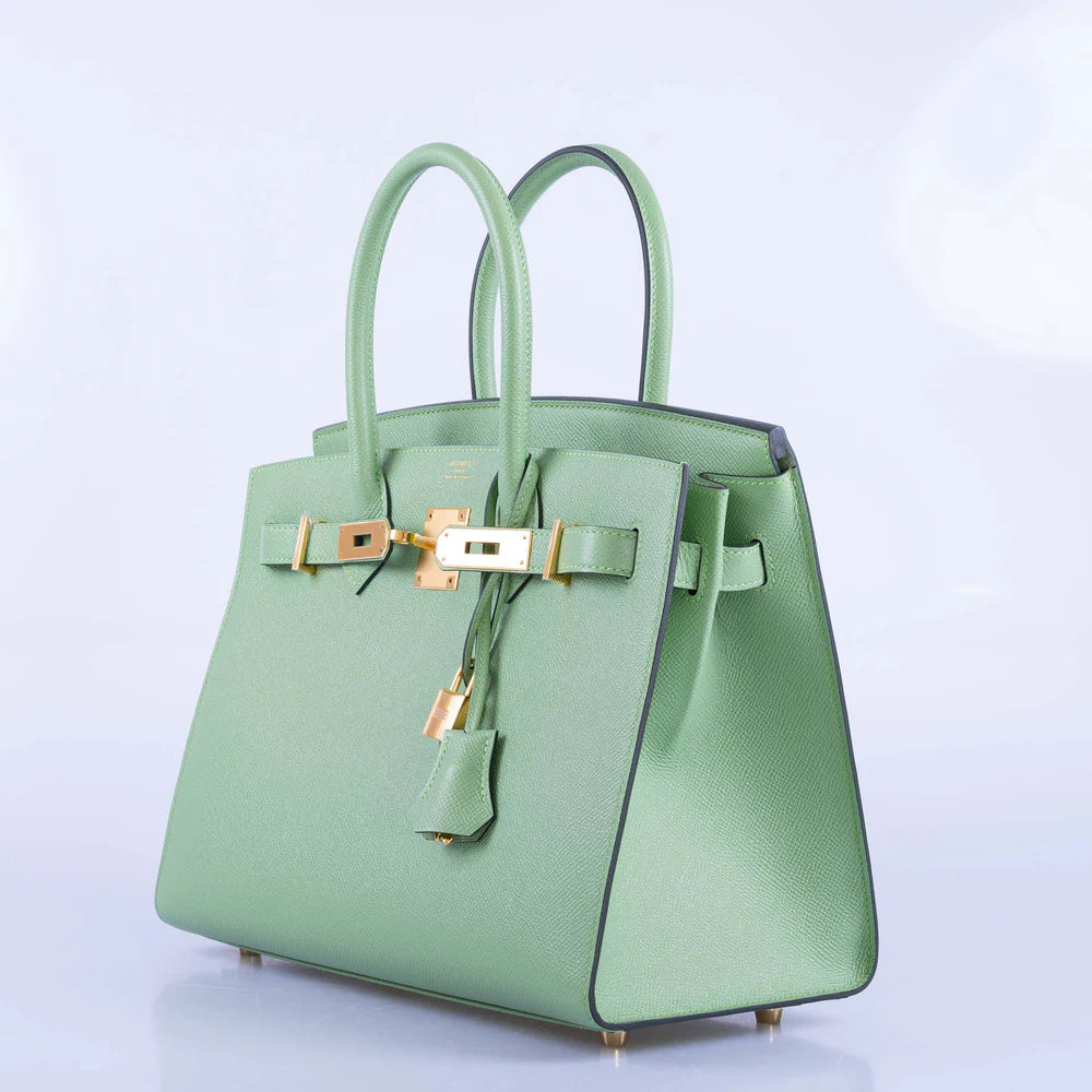 SELLIER BIRKIN 30 VERT CRIQUET EPSOM GOLD HARDWARE