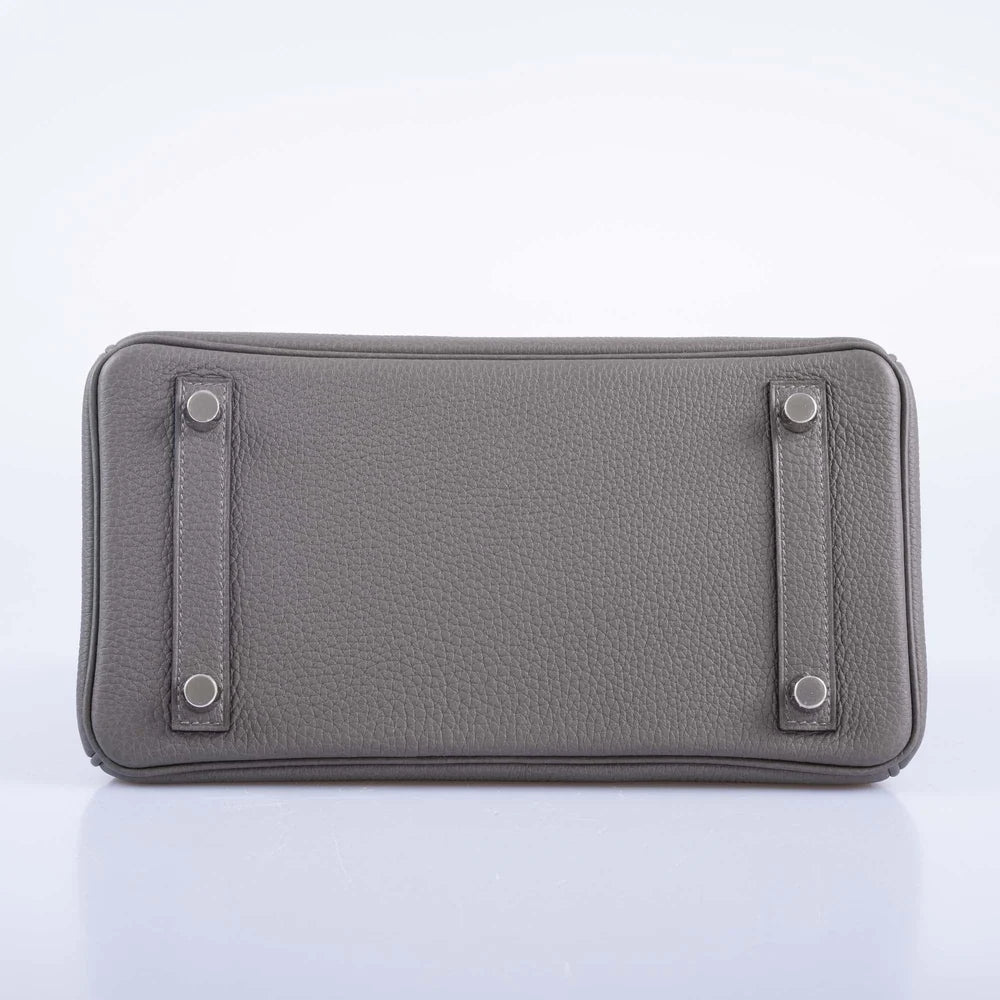 TOUCH BIRKIN 25 GRIS MEYER TOGO AND GRIS CEMENT MATTE ALLIGATOR PALLADIUM HARDWARE