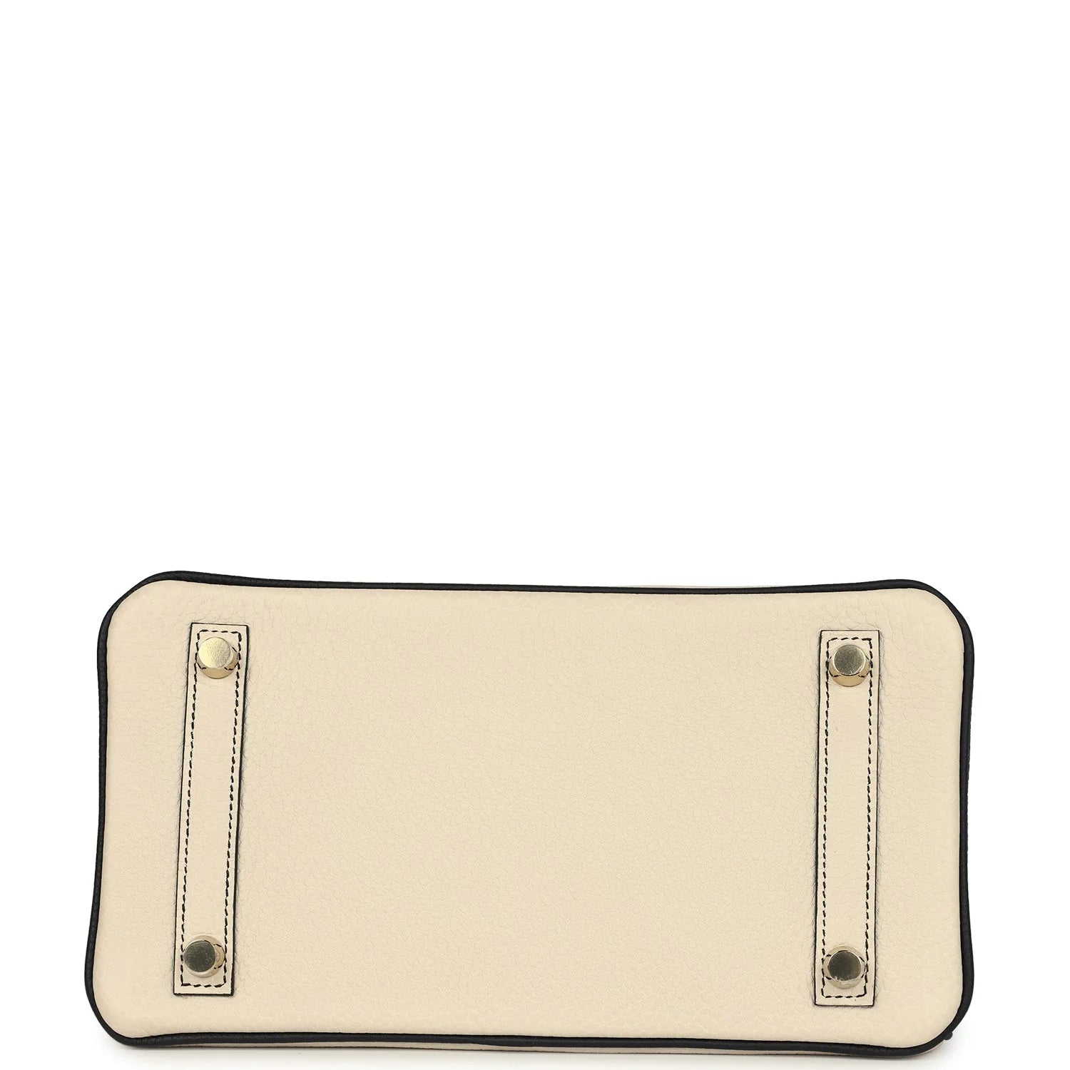 Birkin 25 Craie and Black Togo Brushed Gold Hardware