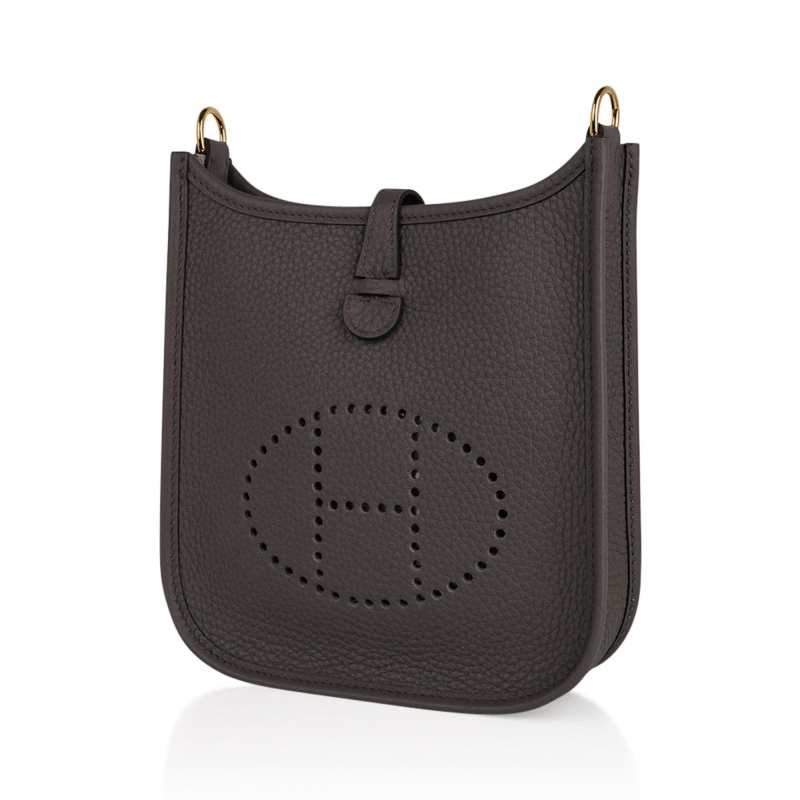 Mini Evelyne TPM Bag Etain Clemence Leather with Gold Hardware