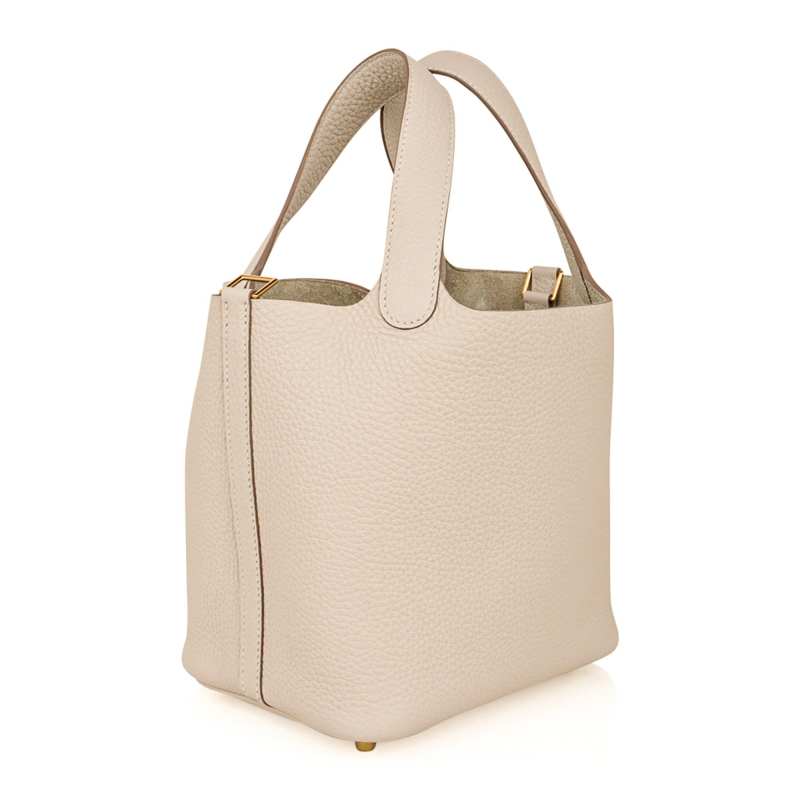 Lock 18 Bag Craie Gold Hardware Clemence Leather