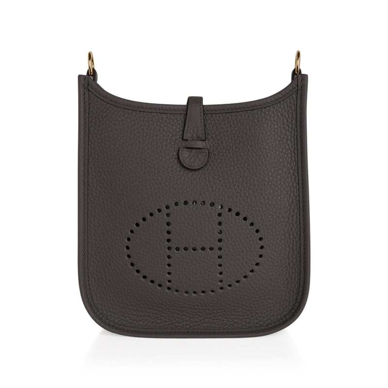 Mini Evelyne TPM Bag Etain Clemence Leather with Gold Hardware