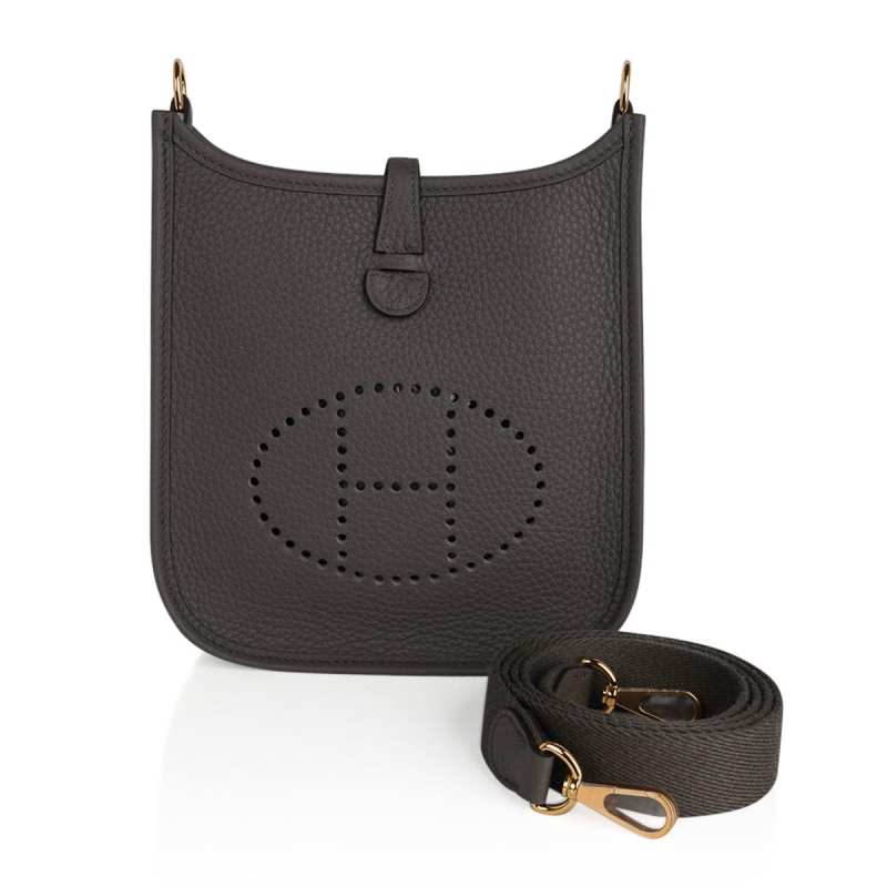 Mini Evelyne TPM Bag Etain Clemence Leather with Gold Hardware