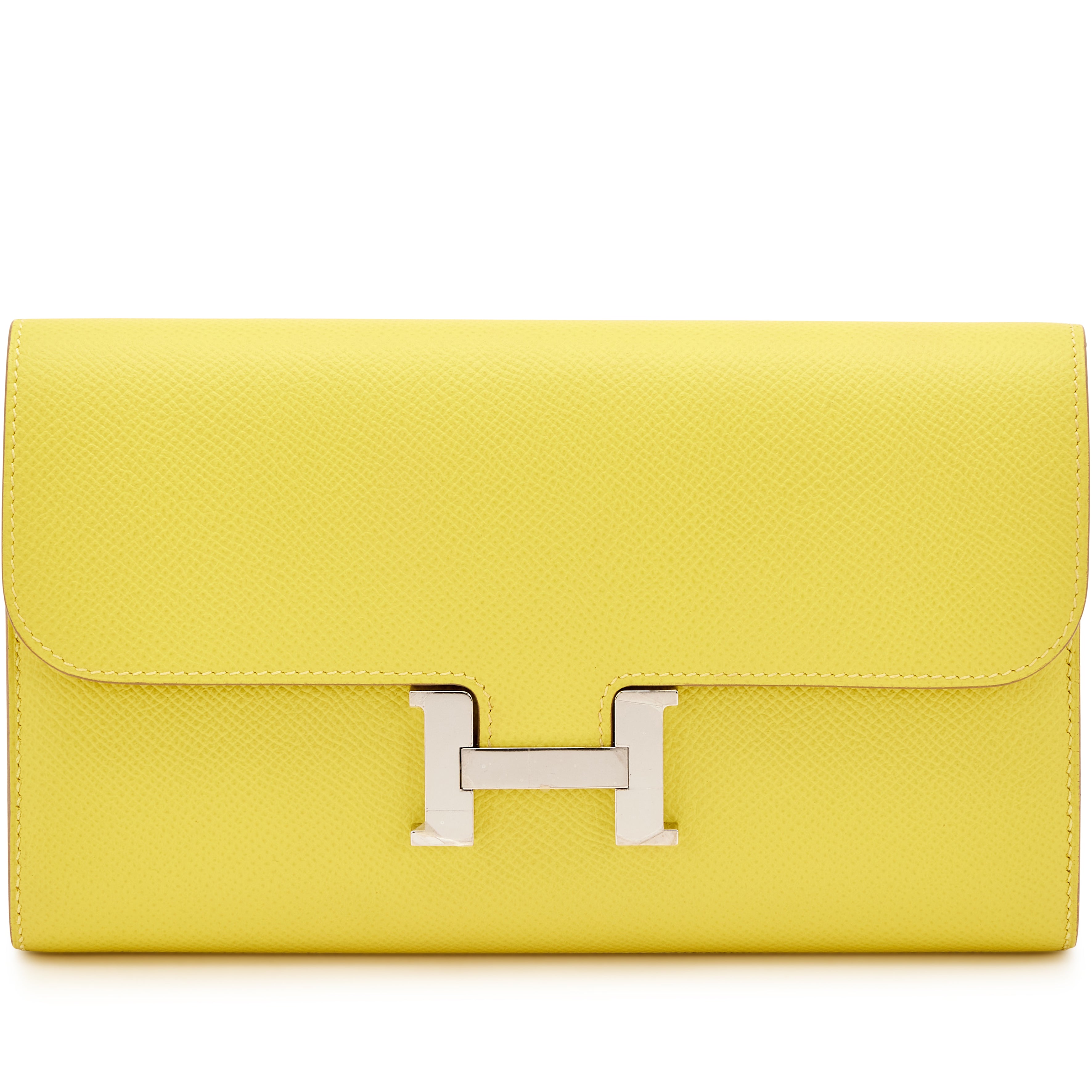 Lime Epsom Long Constance Wallet Palladium Hardware.