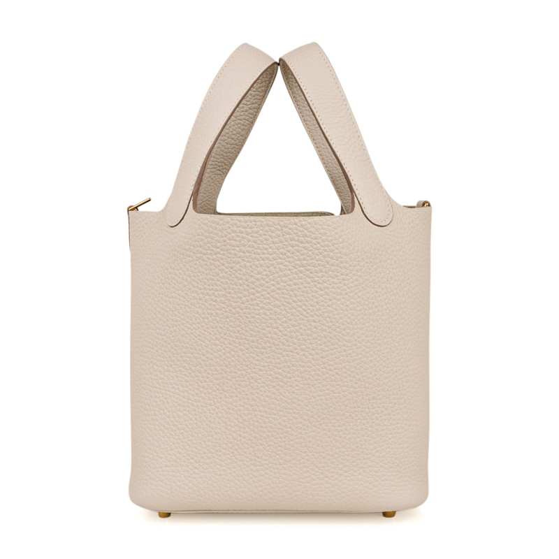 Lock 18 Bag Craie Gold Hardware Clemence Leather
