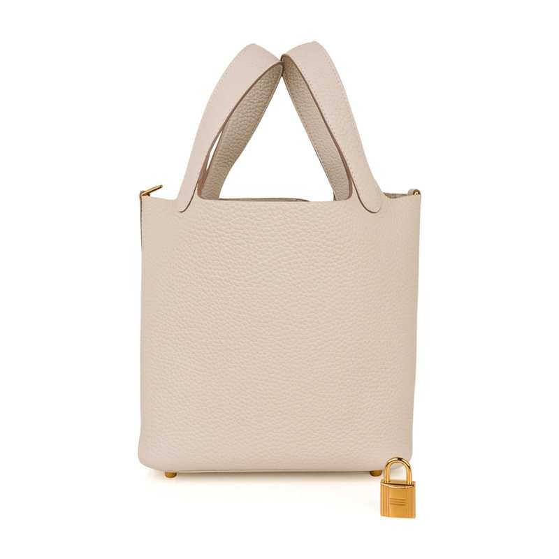 Lock 18 Bag Craie Gold Hardware Clemence Leather