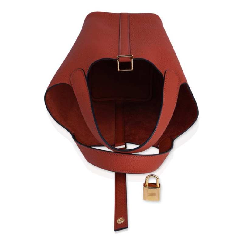 Lock 18 Bag Cuivre Gold Hardware Clemence Leather