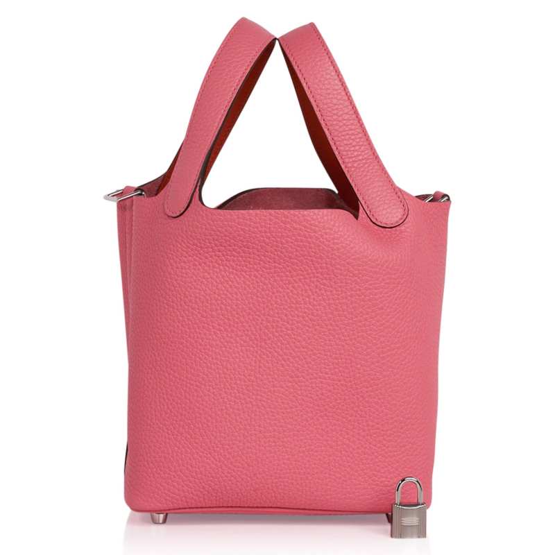 Picotin Lock 18 Eclat Bag Rose Azalee / Terre Battue Tote Clemence Palladium