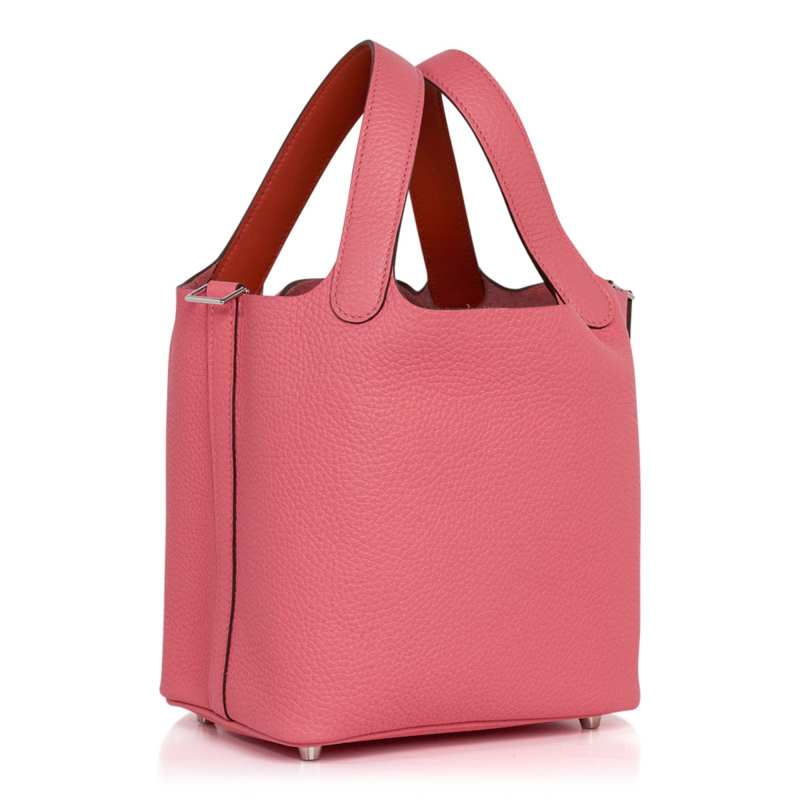 Picotin Lock 18 Eclat Bag Rose Azalee / Terre Battue Tote Clemence Palladium