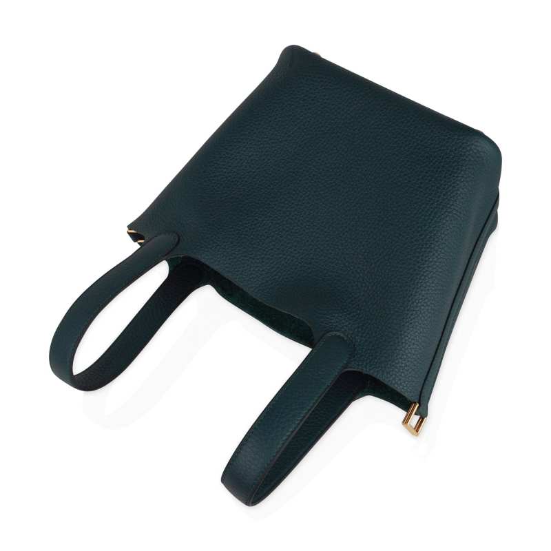 Lock 18 Bag Vert Cypress Gold Hardware Clemence Leather