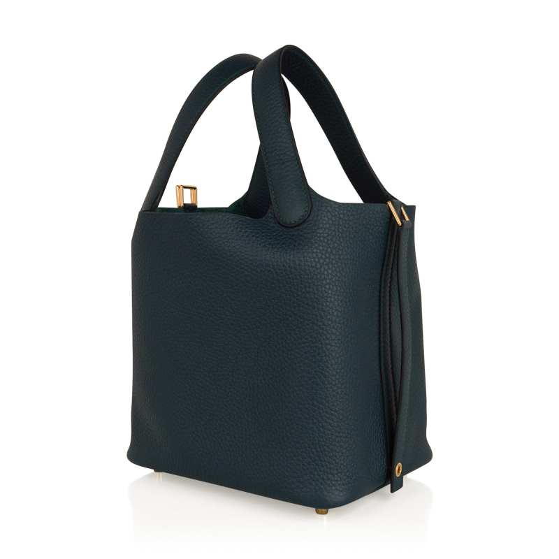 Lock 18 Bag Vert Cypress Gold Hardware Clemence Leather