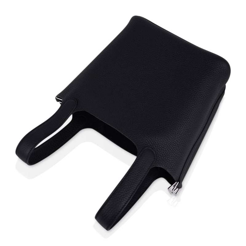Picotin Lock 18 Bag Black Clemence Tote Palladium New