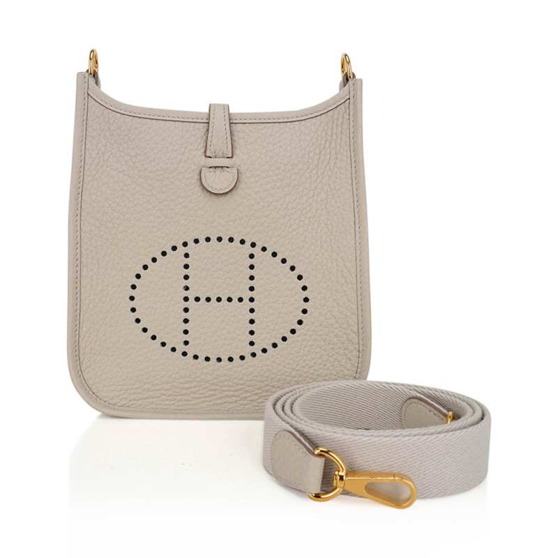 Mini Evelyne TPM Bag Beton Clemence Leather with Gold Hardware
