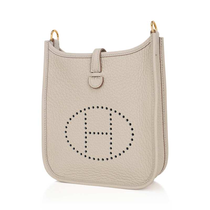 Mini Evelyne TPM Bag Beton Clemence Leather with Gold Hardware