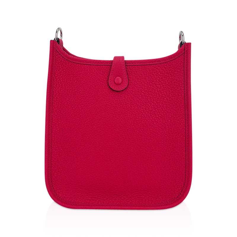 Mini Evelyne III TPM Bag Framboise Clemence Leather with Palladium Hardware