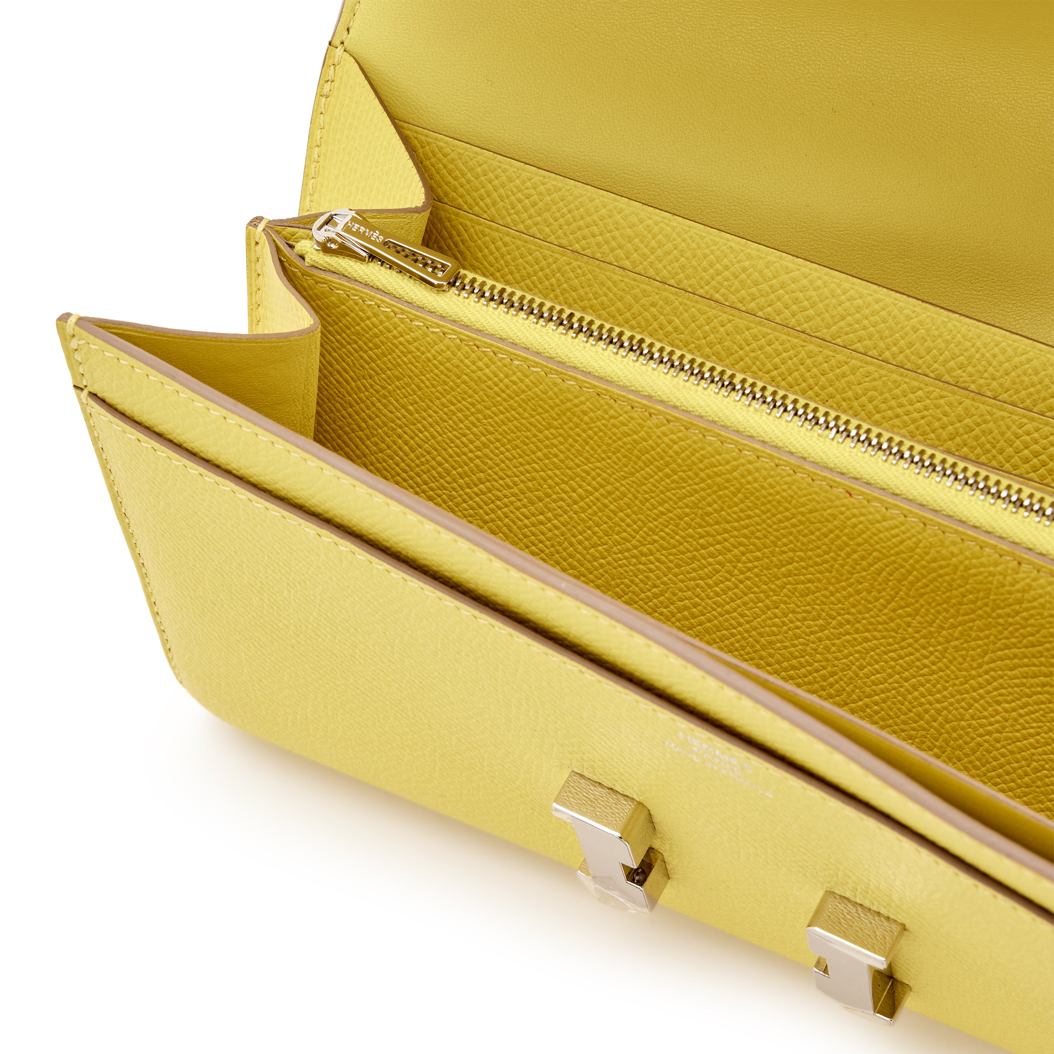 Lime Epsom Long Constance Wallet Palladium Hardware.