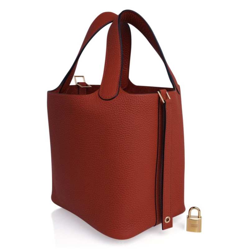 Lock 18 Bag Cuivre Gold Hardware Clemence Leather