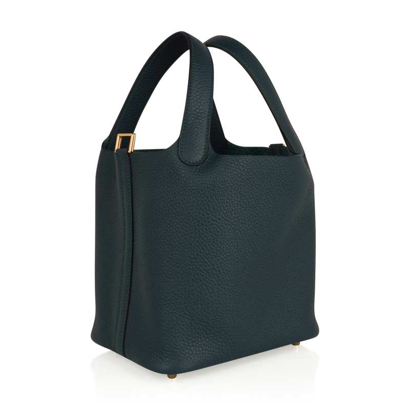 Lock 18 Bag Vert Cypress Gold Hardware Clemence Leather
