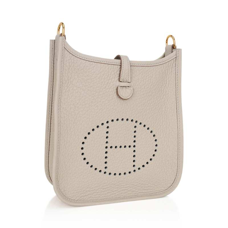 Mini Evelyne TPM Bag Beton Clemence Leather with Gold Hardware