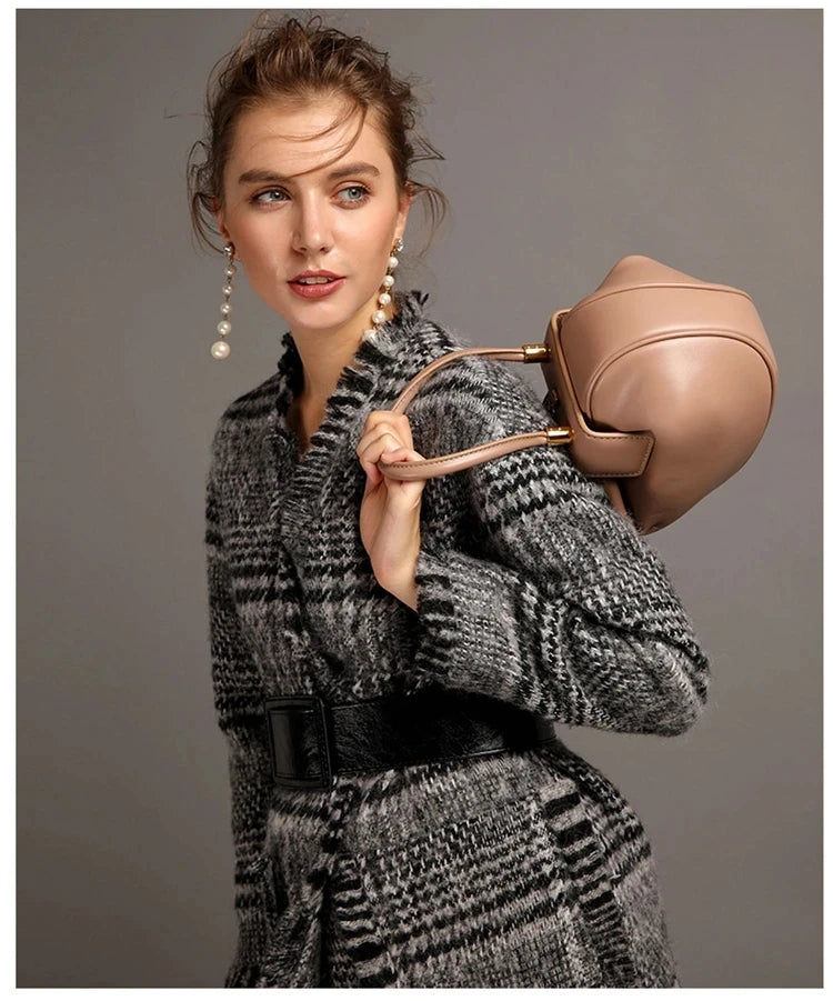 Spherical Women Soft Leather Handbag