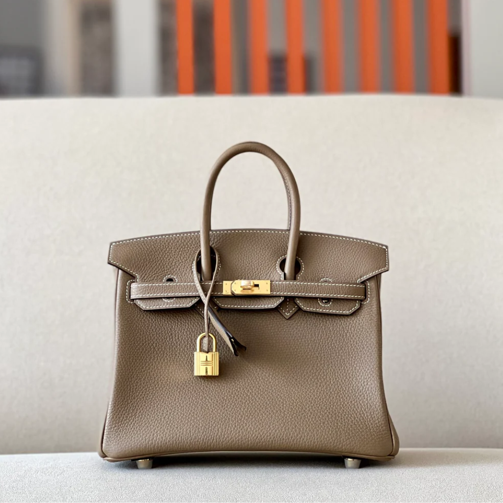 rmès Birkin CK18 handbag in genuine elephant grey Togo leather (front view)