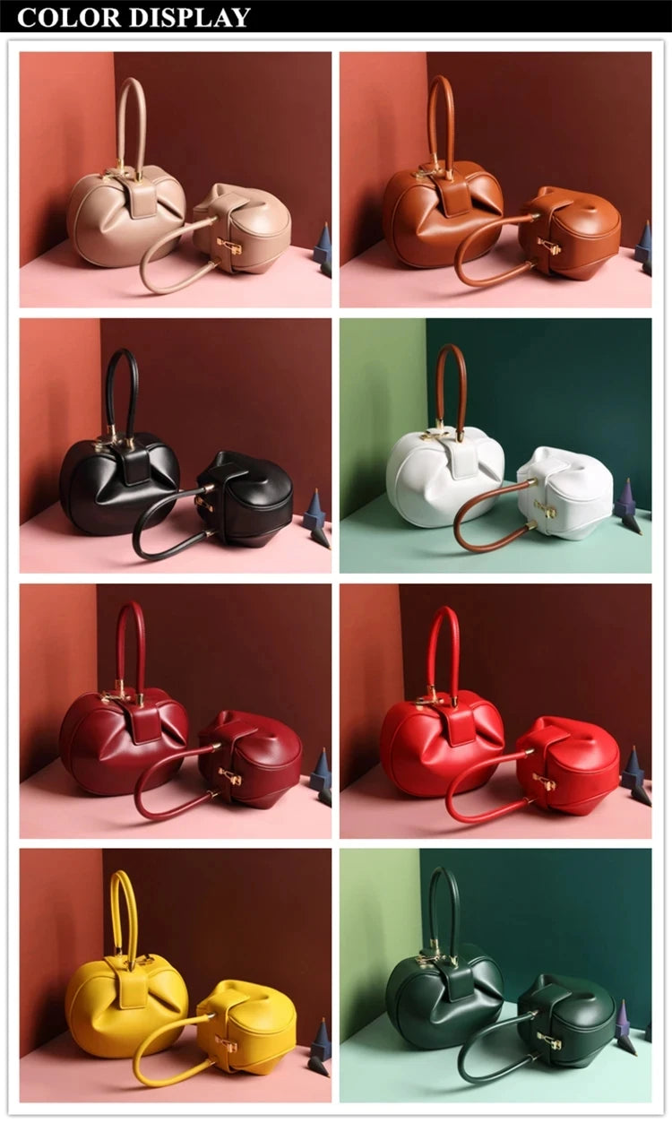 Spherical Women Soft Leather Handbag