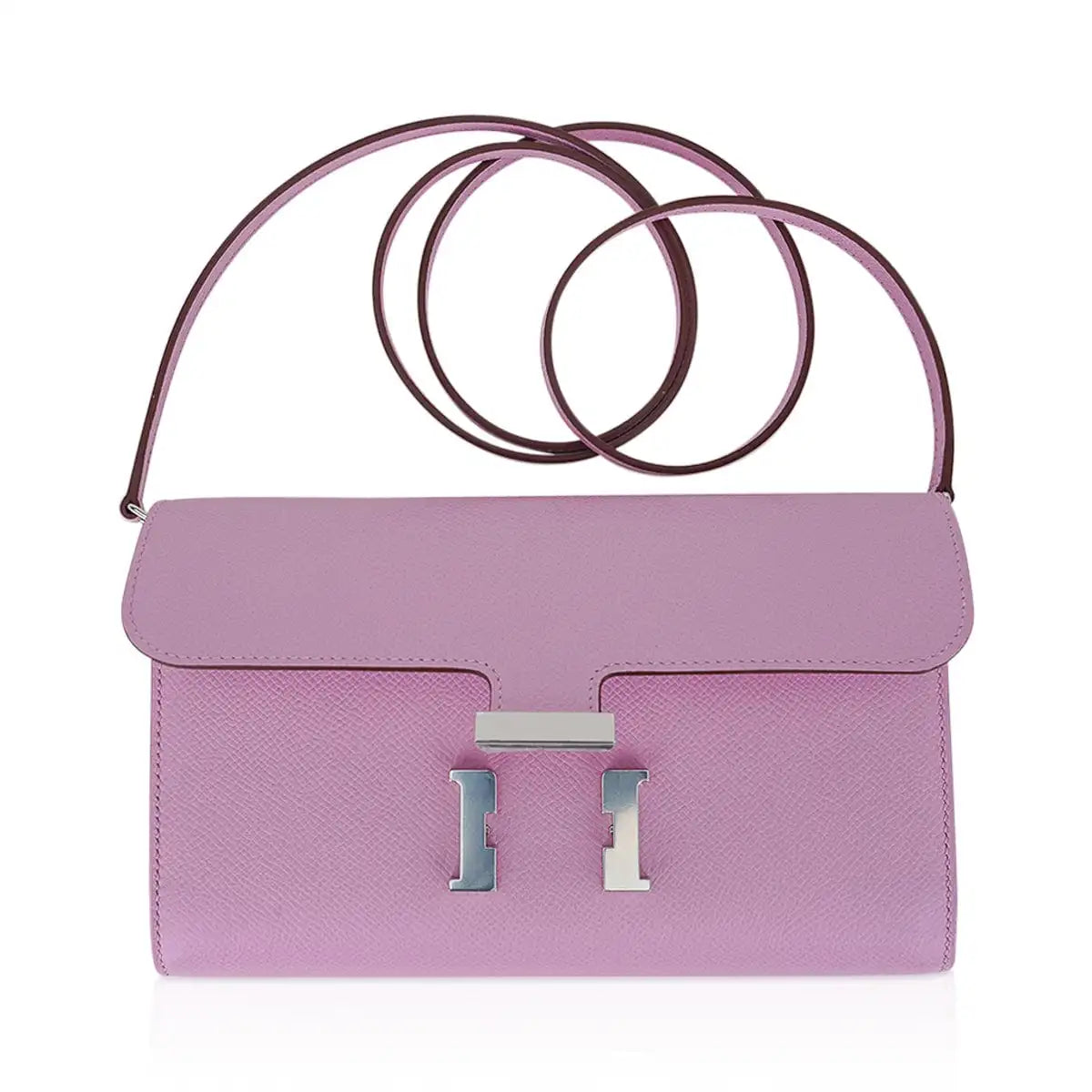 Hermes Constance Long  Wallet Mauve Epsom with Palladium Hardware