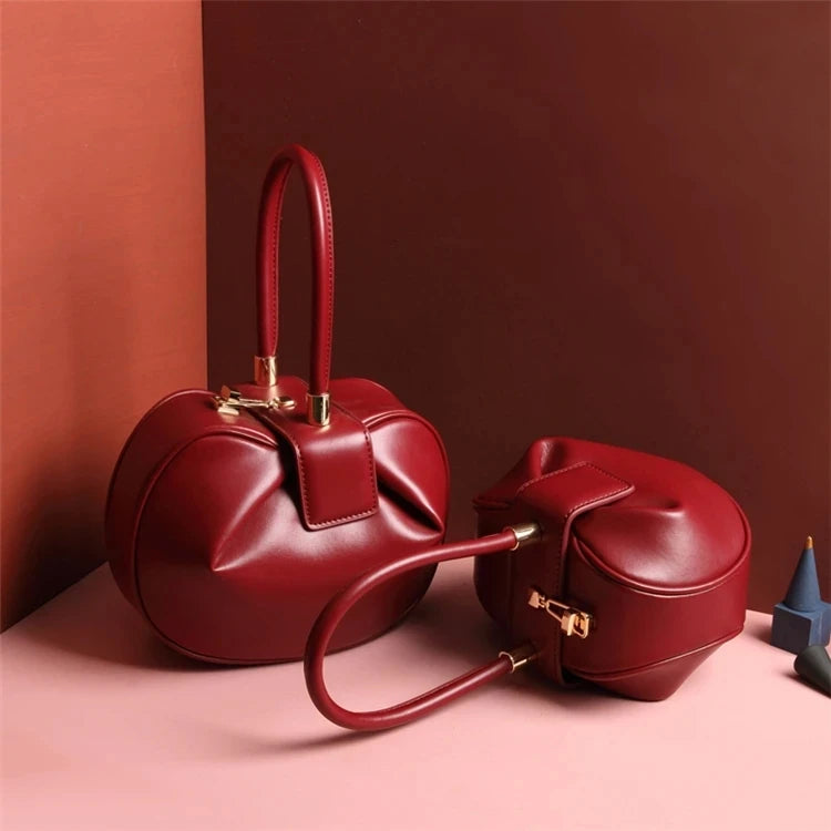 Spherical Women Soft Leather Handbag