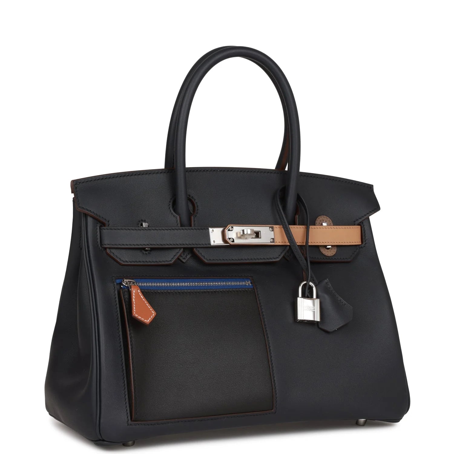 Colormatic Birkin 30 Caban, Black and Chai Swift Palladium Hardware