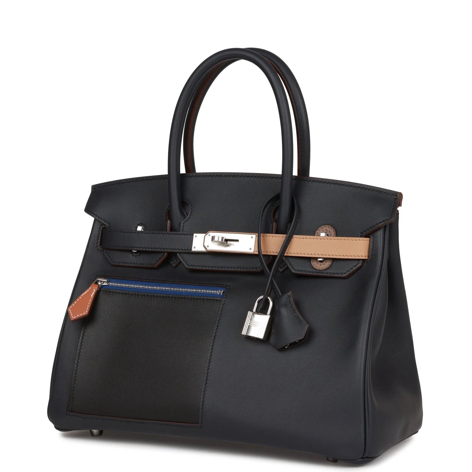 Colormatic Birkin 30 Caban, Black and Chai Swift Palladium Hardware