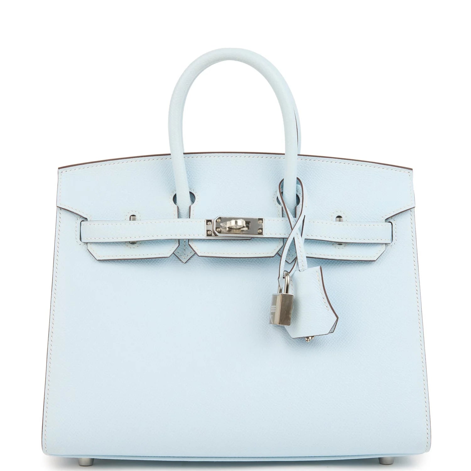 Birkin Sellier 25 Bleu Brume Epsom Palladium Hardware
