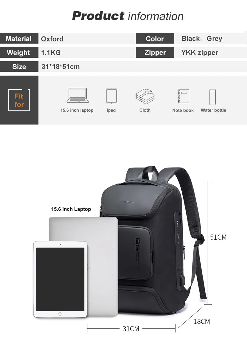 Large Capacity USB Charging Backpack Wear-resistant