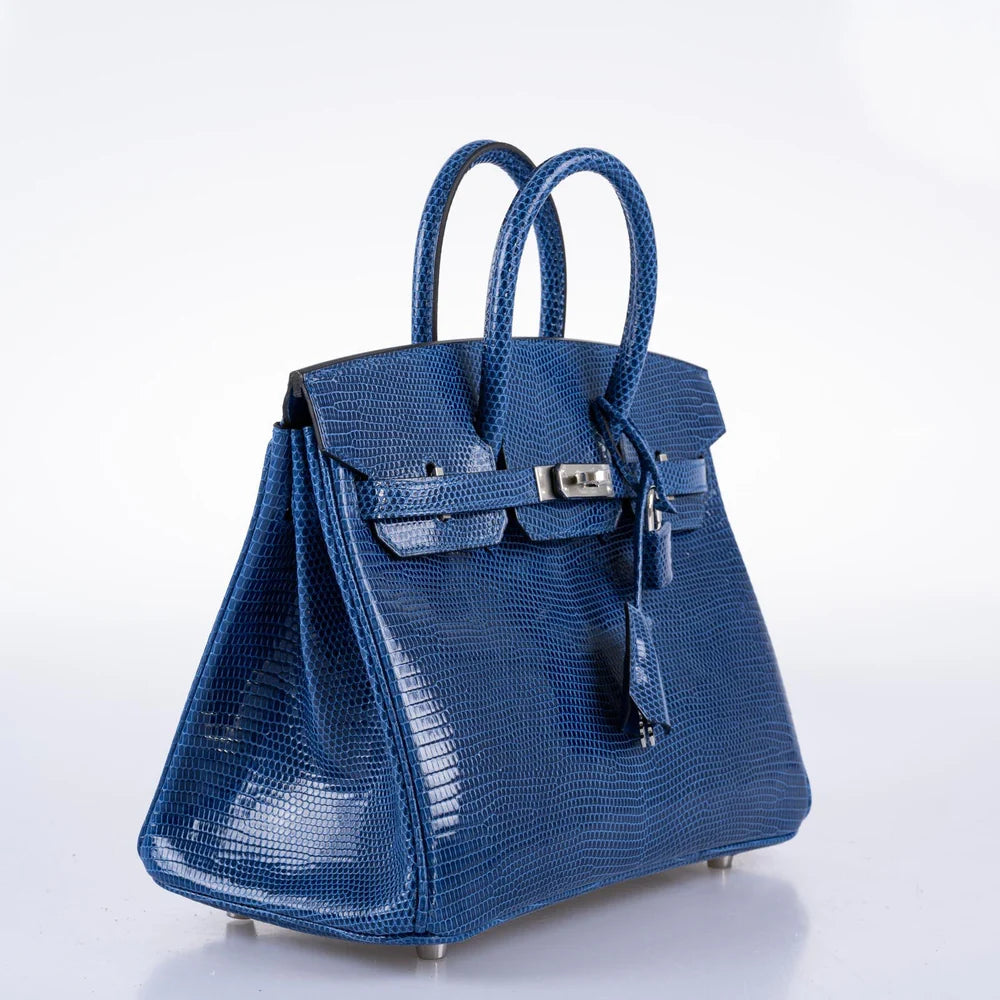 HERMÈS BIRKIN 25 BLUE SAPPHIRE NILOTICUS LIZARD PALLADIUM HARDWARE