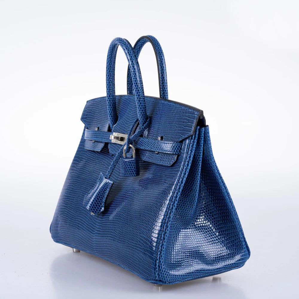 HERMÈS BIRKIN 25 BLUE SAPPHIRE NILOTICUS LIZARD PALLADIUM HARDWARE